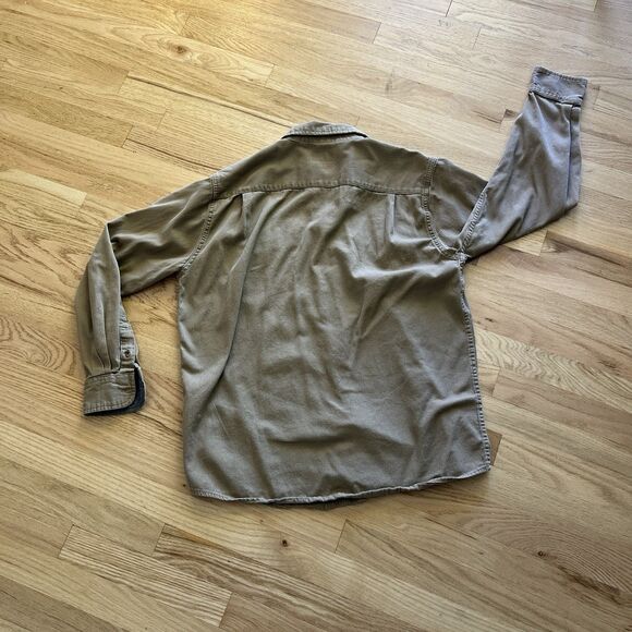 Wrangler Men's Long Sleeve Button Up Collared Shirt Front Button Pockets Medium - Picture 7 of 8